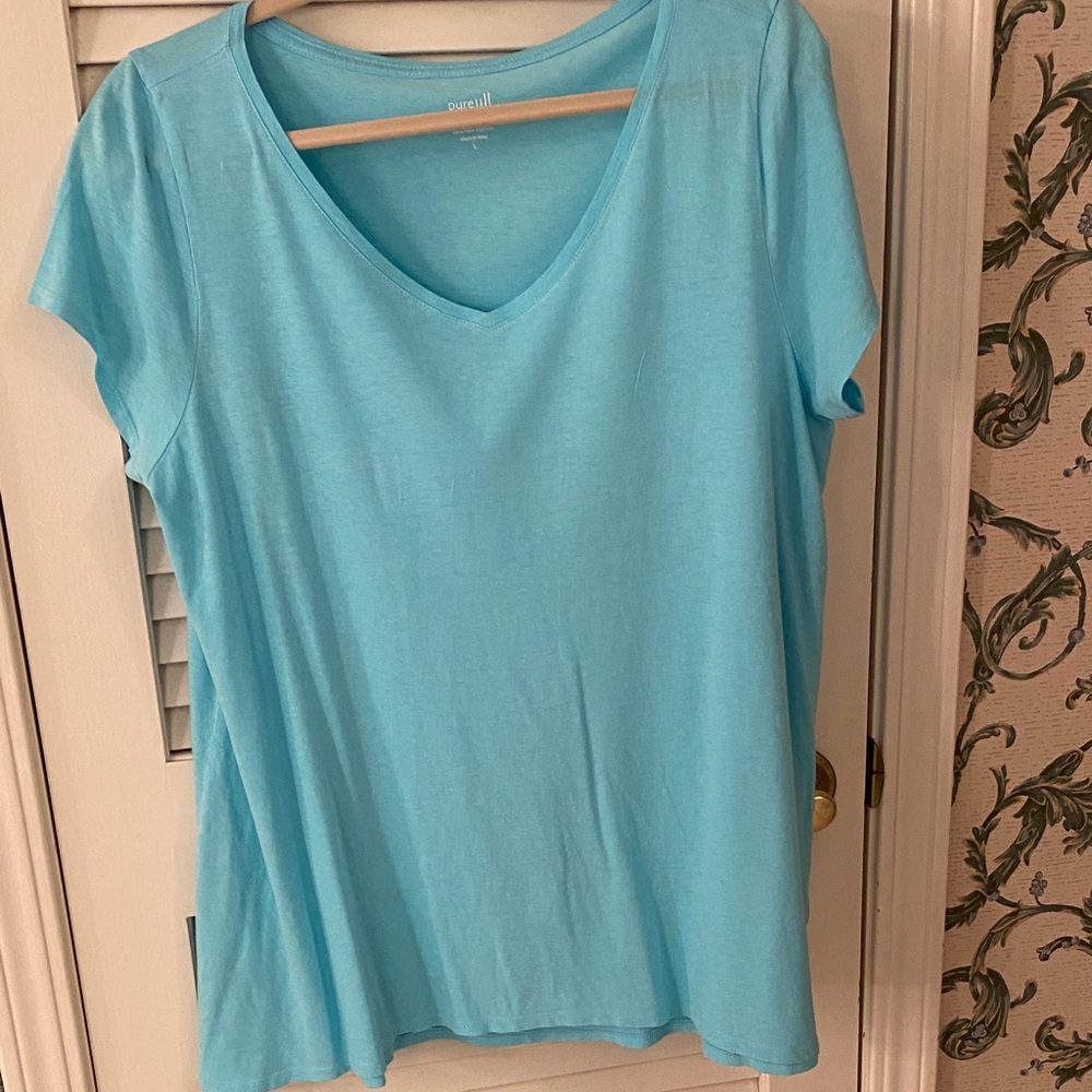 J. Jill Aqua Short Sleeve Tee